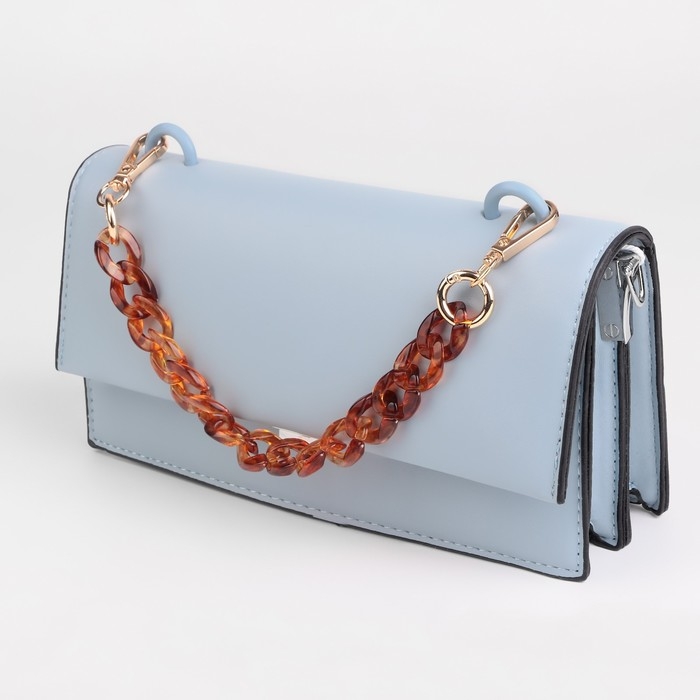 Цепочка для сумки, пластиковая, с карабинами, 23 × 17 мм, 29 - 29,5 см, цвет янтарный/золотой