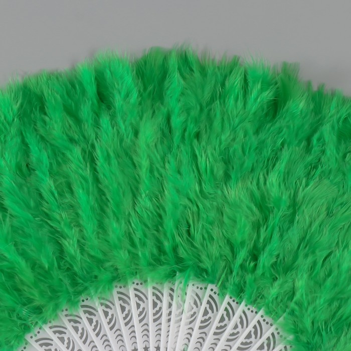 Веер пластик, перо  Веер пластик, перо "Зелёный" h=26 см 25 лопастей 3х50х26 см