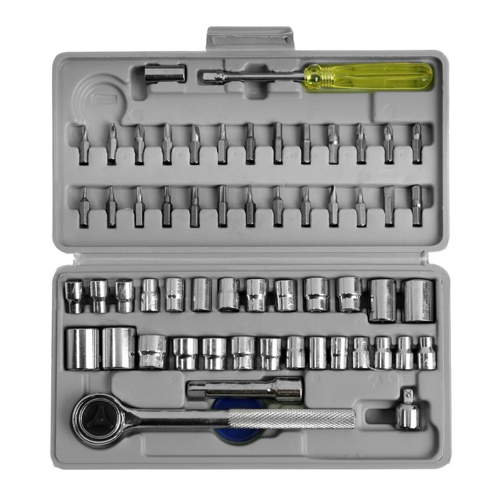 Набор инструментов в кейсе ТУНДРА, автомобильный, 59 предметов Набор инструментов в кейсе ТУНДРА, автомобильный, 59 предметов