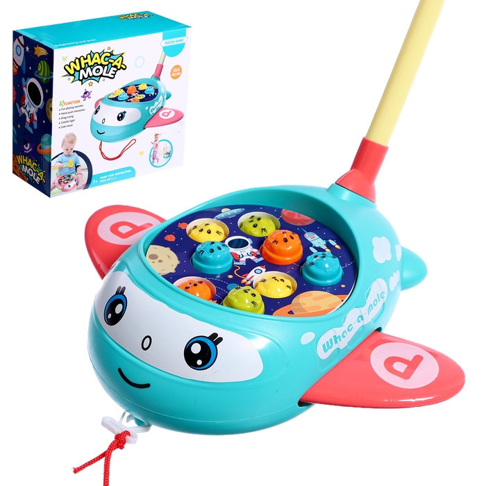 Каталка на палке «Световой самолётик», световые и звуковые эффекты, цвета МИКС Каталка на палке «Световой самолётик», световые и звуковые эффекты, цвета МИКС