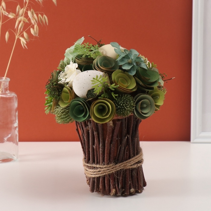 Декор Декор "Пасхальный зелёный букет" 20х20х22 см