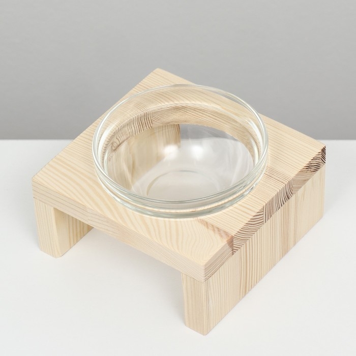 Подставка одинарная с миской из прозрачного стекла 16 х 14,5 х 6,5 см 250 мл Подставка одинарная с миской из прозрачного стекла 16 х 14,5 х 6,5 см 250 мл