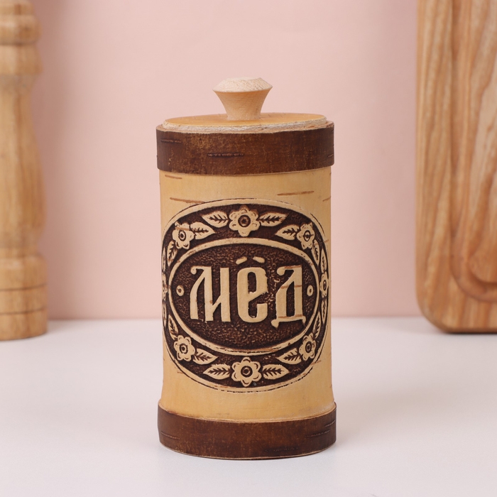 Туес &laquo;Мёд&raquo;,  6&times;6&times;15 см, береста