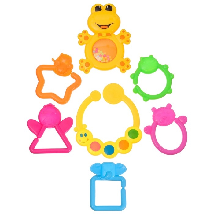 Набор погремушек «Лягушка и гусеничка - цепочка», 2 шт., Крошка Набор погремушек «Лягушка и гусеничка - цепочка», 2 шт., Крошка