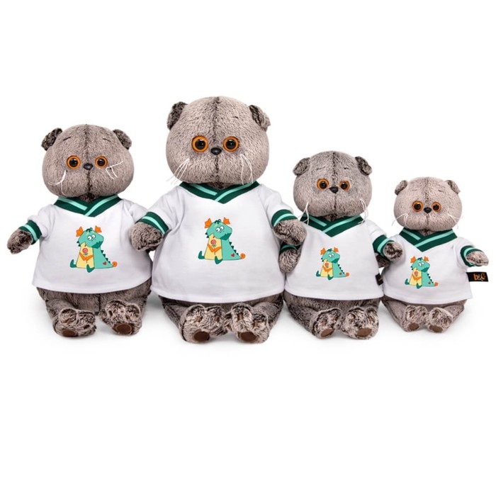 Мягкая игрушка «Басик в футболке с дракончиком», 25 см