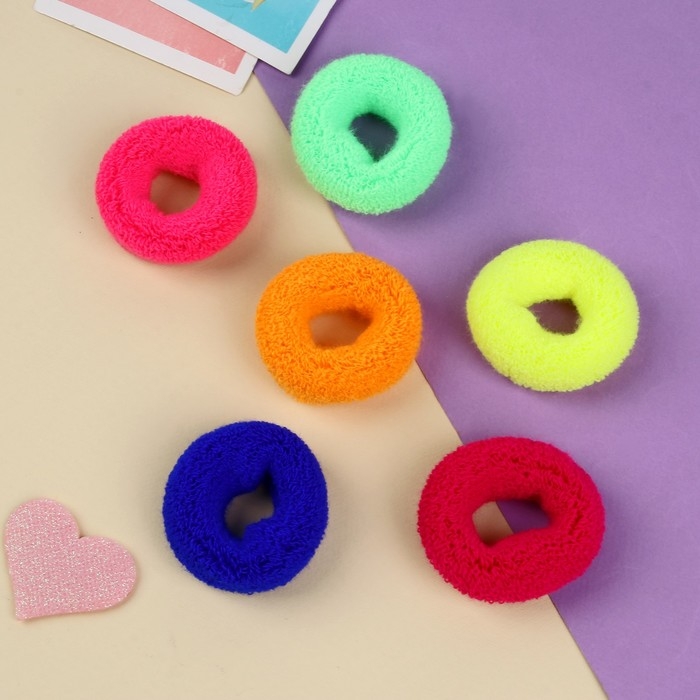 Резинка для волос Резинка для волос "Махрушка" (набор 12 шт) макси колор , 4 см