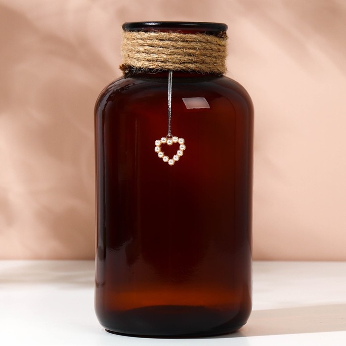 Ваза для цветов, коричневая, 1 л.