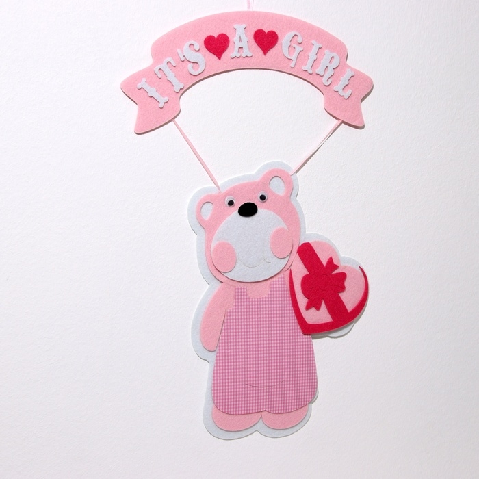 Декоративное украшение (подвеска)  Декоративное украшение (подвеска) "Мишка IT'S A GIRL" 30,5х30,5х49 см, розовый