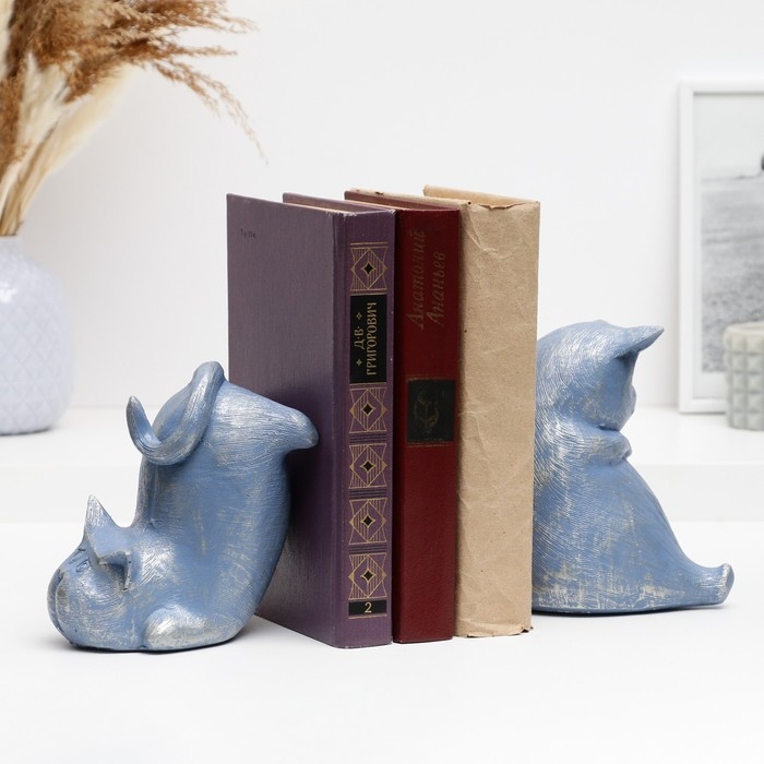 Держатель-подставка для книг  Держатель-подставка для книг "Два кота" набор 2шт, 15см