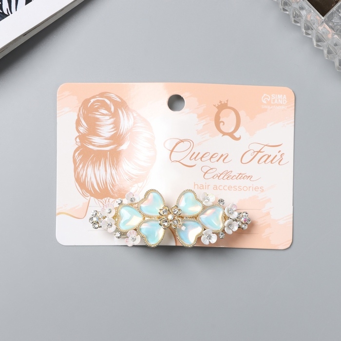 Заколка-автомат для волос Заколка-автомат для волос "Розмари элит" цветок, 6,5 см, золото