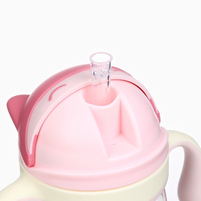 Поильник детский M&B «Котик» с трубочкой, от 9 мес., 280 мл., цвет молочно-розовый Поильник детский M&B «Котик» с трубочкой, от 9 мес., 280 мл., цвет молочно-розовый