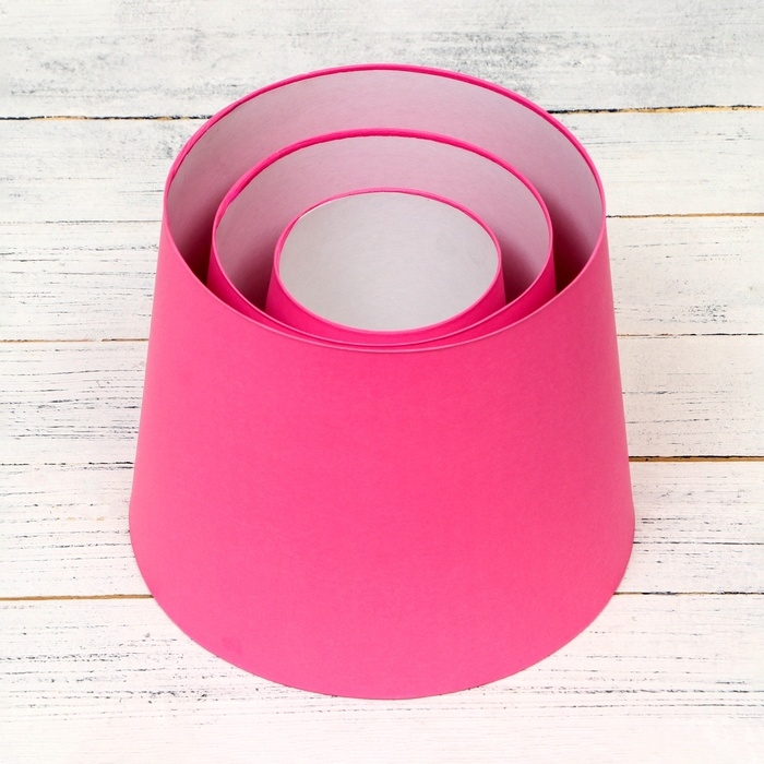 Набор коробок 3в1 Обратный конус  Набор коробок 3в1 Обратный конус "Нежность",розовый без крышек 10 -14 х 15-19 х 20-24