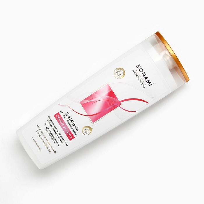 Шампунь для ослабленных волос с маслом жожоба и провитамином В5, оъём и сила, 400 мл, BONAMI