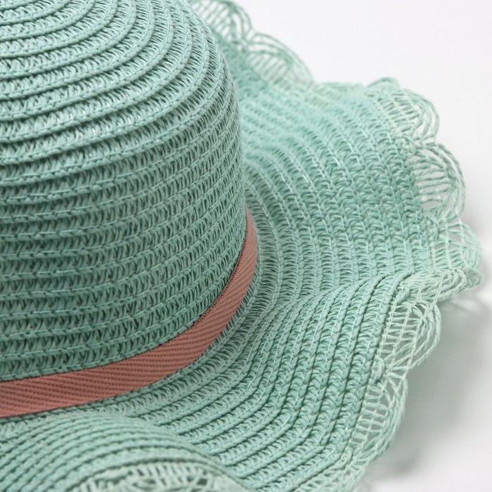 Шляпа для девочки с бантом MINAKU, р-р 52, цв.голубой Шляпа для девочки с бантом MINAKU, р-р 52, цв.голубой