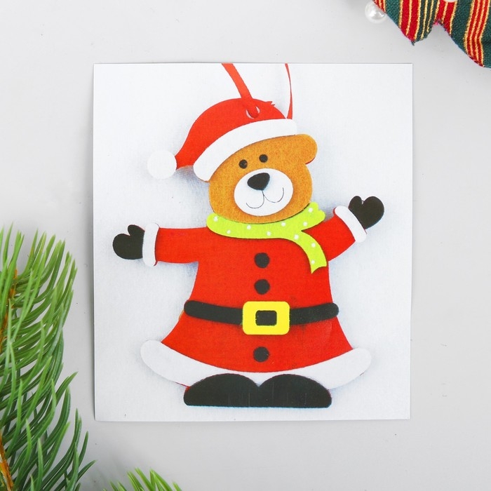 Набор для творчества - создай ёлочное украшение из фетра «Новогодний мишка» Набор для творчества - создай ёлочное украшение из фетра «Новогодний мишка»