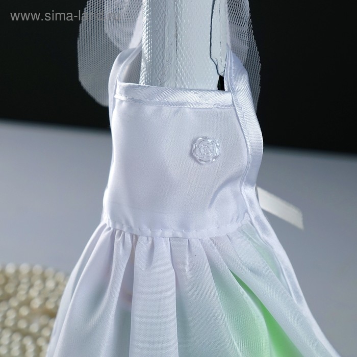 Украшение на шампанское Украшение на шампанское "Свадебный вальс" белое