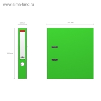 Папка-регистратор А4, 50 мм, ErichKrause Neon, собранная, карман на корешок, ламинированный картон, зеленая