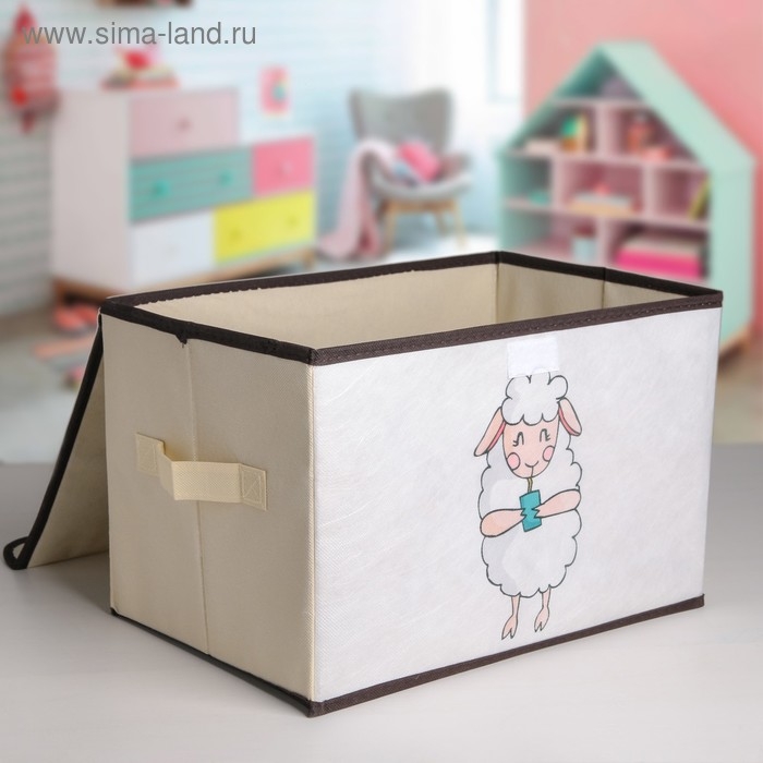 Короб стеллажный для хранения с крышкой «Овечка», 38×25×24 см Короб стеллажный для хранения с крышкой «Овечка», 38×25×24 см