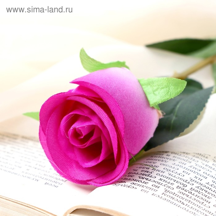 Цветок искусственный  Цветок искусственный "Бутончик розы" 5х50 см, сиреневый