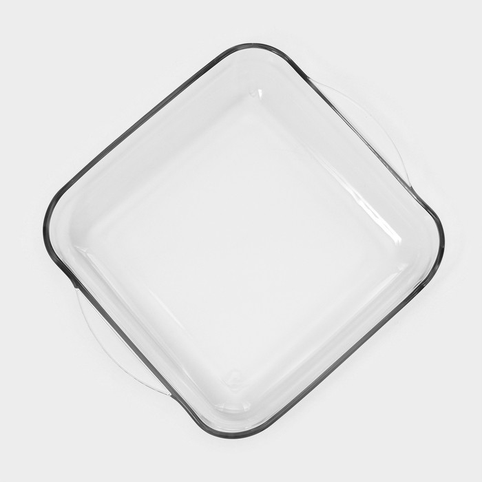 Лоток квадратный из жаропрочного стекла Borcam, 3 л, c крышкой