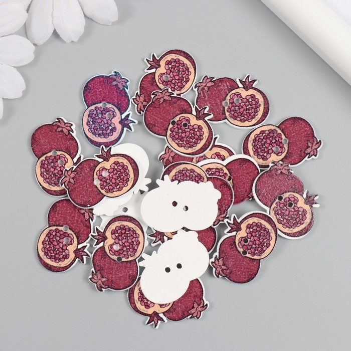 Пуговицы дерево для творчества 2 прокола Пуговицы дерево для творчества 2 прокола "Гранат" набор 20 шт 2,7х1,7 см