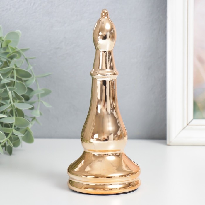 Сувенир керамика  Сувенир керамика "Шахматная фигура. Слон" золото 20х8х8 см
