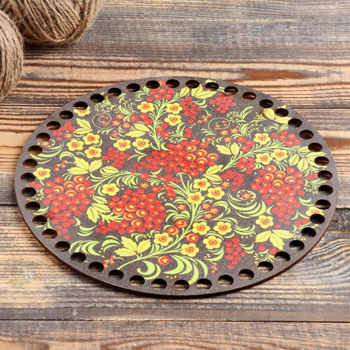 Заготовка для вязания Заготовка для вязания "Хохлома", донышко фанера 3 мм, 20 см, d=9мм