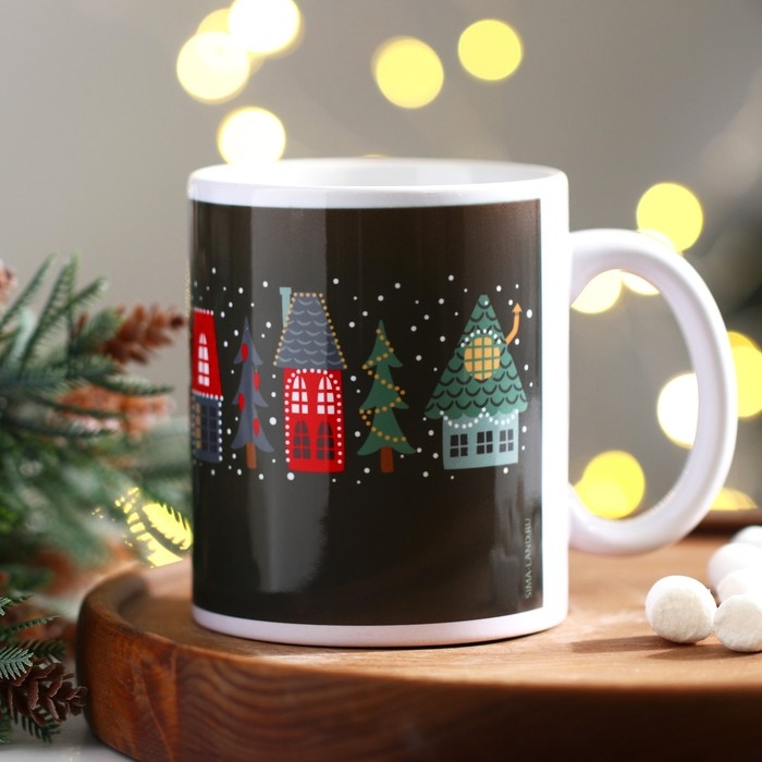 Кружка новогодняя керамическая «С Новым годом!», 320 мл, цвет белый