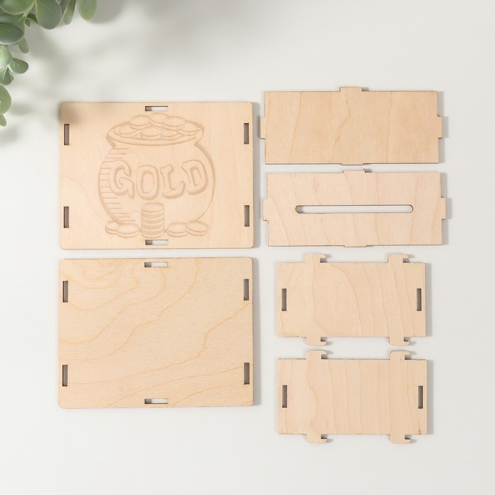 Копилка Копилка "Золото" 13х10х5 см (набор 6 деталей)