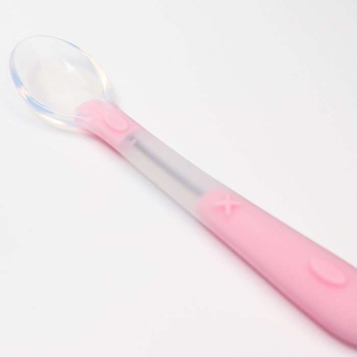 Ложка детская для кормления силиконовая, от 5 мес., цвет розовый Ложка детская для кормления силиконовая, от 5 мес., цвет розовый