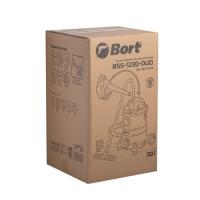 Пылесос строительный BORT BSS-1230-DUO, 1200 Вт, d=35 мм, 37 л/сек, сухая и влажная уборка   1029949