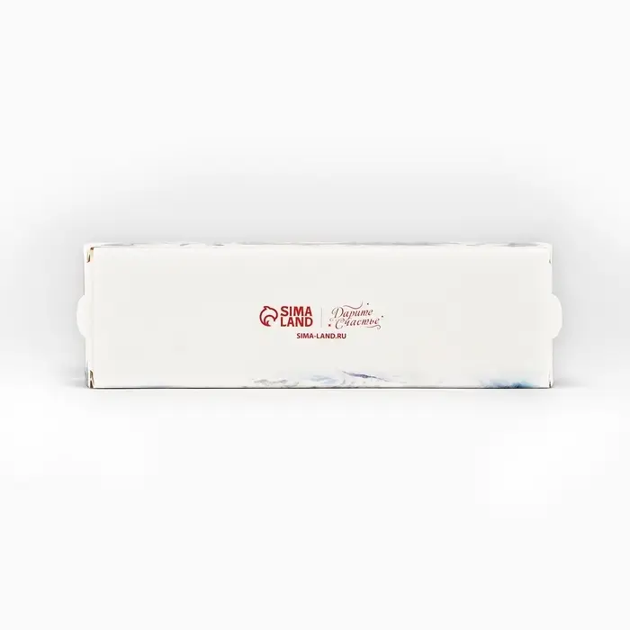 Коробочка для макарун «Снежные домики» 18 х 5.5 х 5.5 см