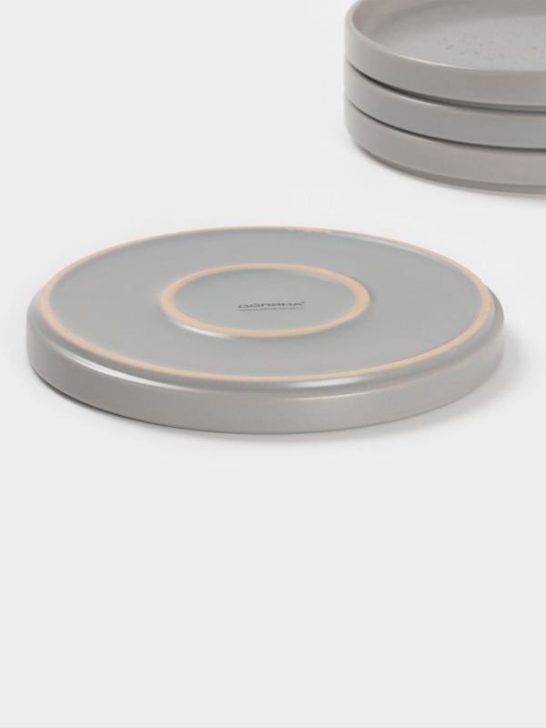 Набор тарелок 4 шт Доляна 20х2 см Набор тарелок 4 шт Доляна 20х2 см "Гранит" серый в крапинку