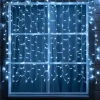 Гирлянда &laquo;Занавес&raquo; 2&times;1.5 м, IP65, УМС, белая нить каучук, 300 LED, свечение белое, 220 В