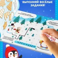 Многоразовая книга с маркером &laquo;Напиши и сотри. Снежные задания&raquo;, 12 стр.
