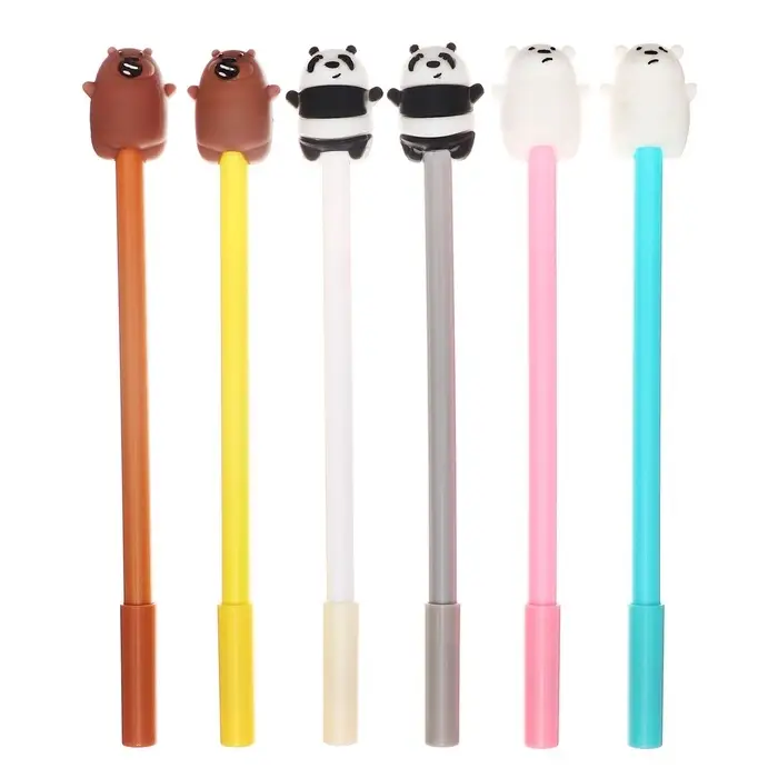 Ручка-прикол Calligrata &laquo;Мишка&raquo;, синий стержень, гелевая, МИКС