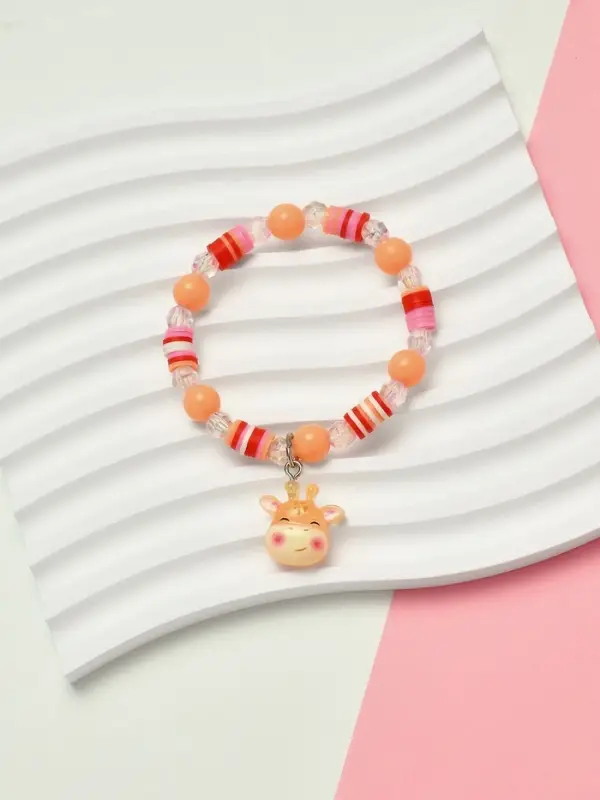 Браслет детский &laquo;Выбражулька. Жираф с бусинами&raquo;, d=6 см, разноцветный