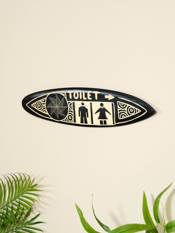 Панно  Панно "Доска для сёрфа "Туалет" дерево 40х11 см