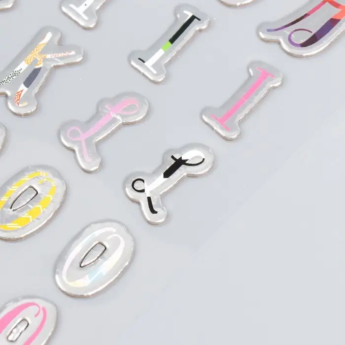 Наклейка пластик "Английский алфавит и цифры. Пропись" 31х14 см