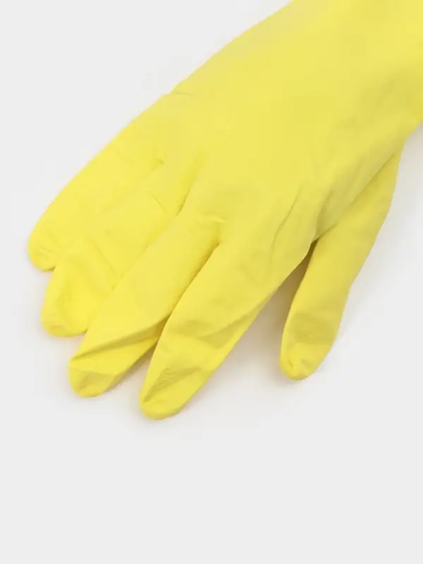 Перчатки хозяйственные Доляна, размер L, ХБ напыление, латексные, жёлтые