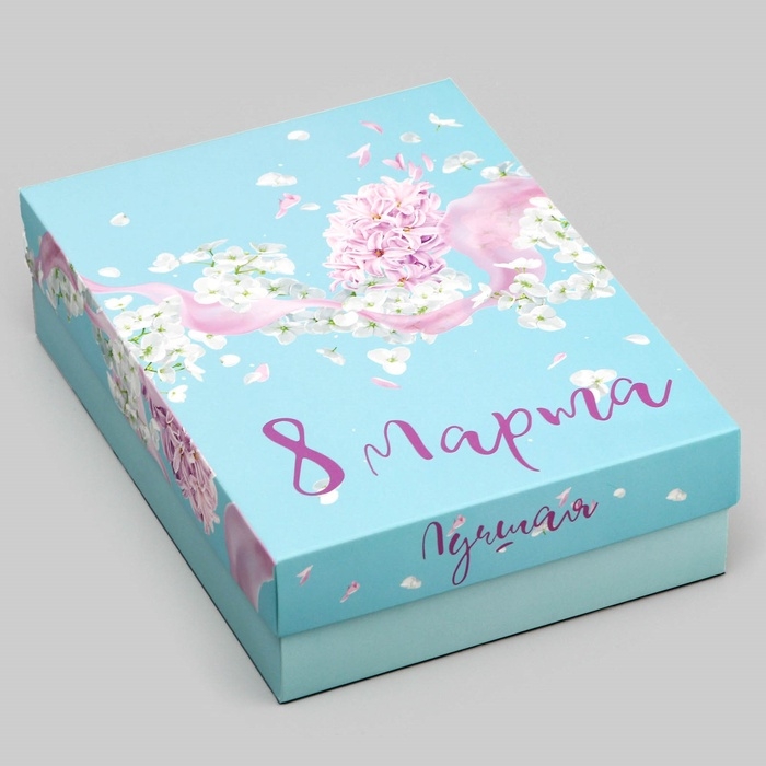 Подарочная складная коробка, упаковка, Подарочная складная коробка, упаковка, "Цветочная вуаль" 21 х 15 х 5,7 см