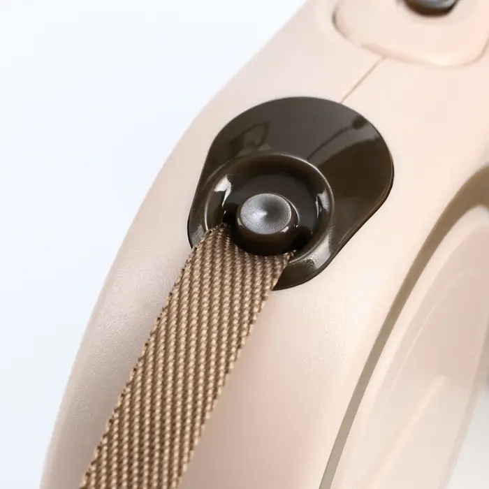 Рулетка, 3 м, до 15 кг, с системой эффективного скручивания поводка. бежевая, коричневая