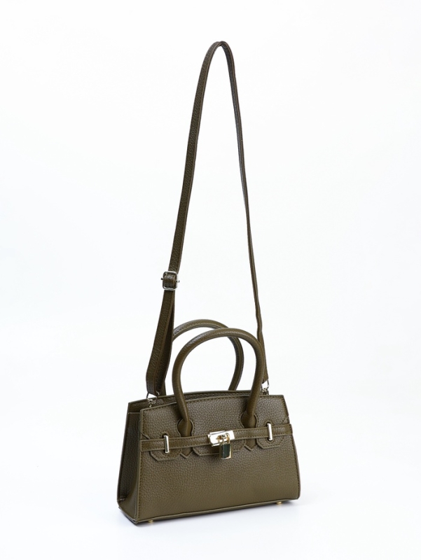 Сумка женская, 23*8*15, длин. ремень, отд. на молнии, зеленый