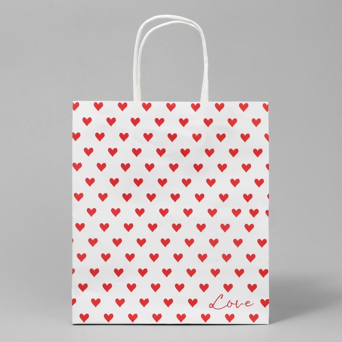 Пакет подарочный крафтовый, упаковка, «Сердца», 22 х 25 х 12 см Пакет подарочный крафтовый, упаковка, «Сердца», 22 х 25 х 12 см