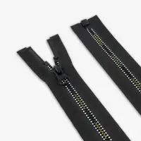 Молния &laquo;Трактор&raquo;, №5, разъёмная, замок автомат, 70 см, чёрная, белая, жёлтая