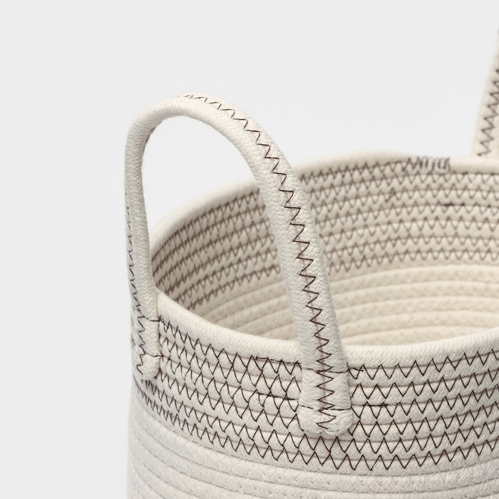 Корзины для хранения LaDо́m, ручное плетение, хлопок, 2 шт, цвет белый Корзины для хранения LaDо́m, ручное плетение, хлопок, 2 шт, цвет белый