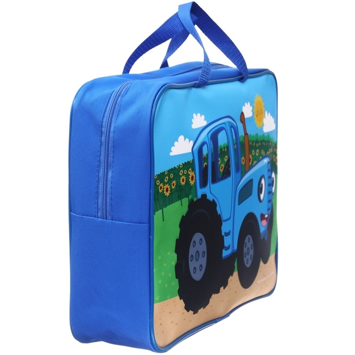 Папка с ручками текстильная А4, 350х270х100 мм, Синий трактор Папка с ручками текстильная А4, 350х270х100 мм, Синий трактор