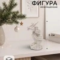 Фигурка декоративная &laquo;Козел с мухомором&raquo;, неокрашенная, 6&times;4&times;3 см, белая