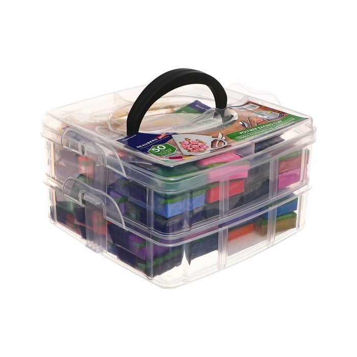 Глина полимерная запекаемая BRAUBERG ART, 50шт(42 цвета) по 20 г, в гофрокоробе, с аксессуарами Глина полимерная запекаемая BRAUBERG ART, 50шт(42 цвета) по 20 г, в гофрокоробе, с аксессуарами