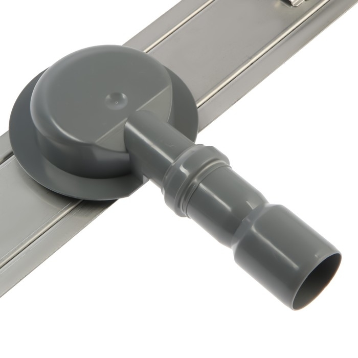 Трап ZEIN engr, c флaнцeм свободного вращ 360°, 7*50 см, d=40/50 мм, нерж сталь, сатин